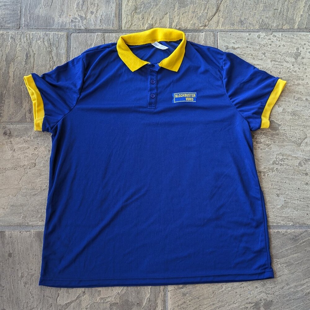 Blockbuster Polo Employee Work Shirt - Vintage 90s (Size L/XL)